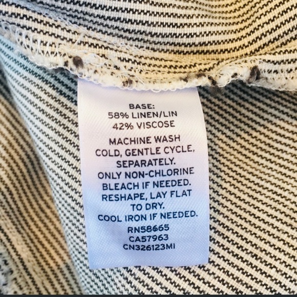 Carlson Linen Jacket Black & White Stripe Blazer - Picture 14 of 16